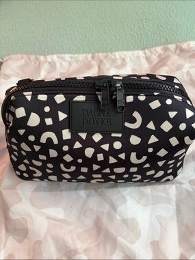 Dagne Dover Black & White block party Large Hunter cosmetic Bag
